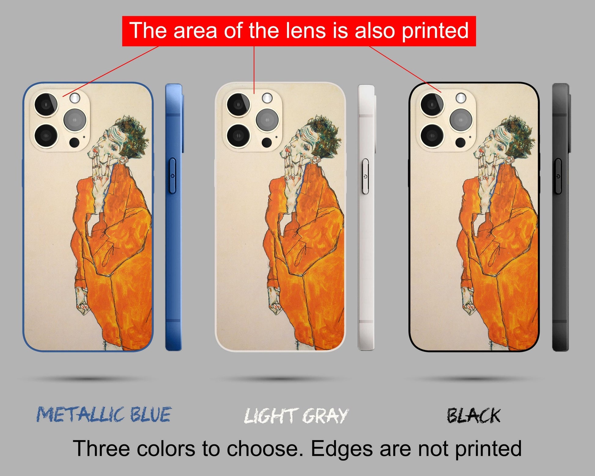 Iphone 14 Case Of Egon Schiele Famous Painting Iphone Cover, Iphone 13, Iphone Xr, Expressionist , Colorful, Designer Iphone 8 Plus Case