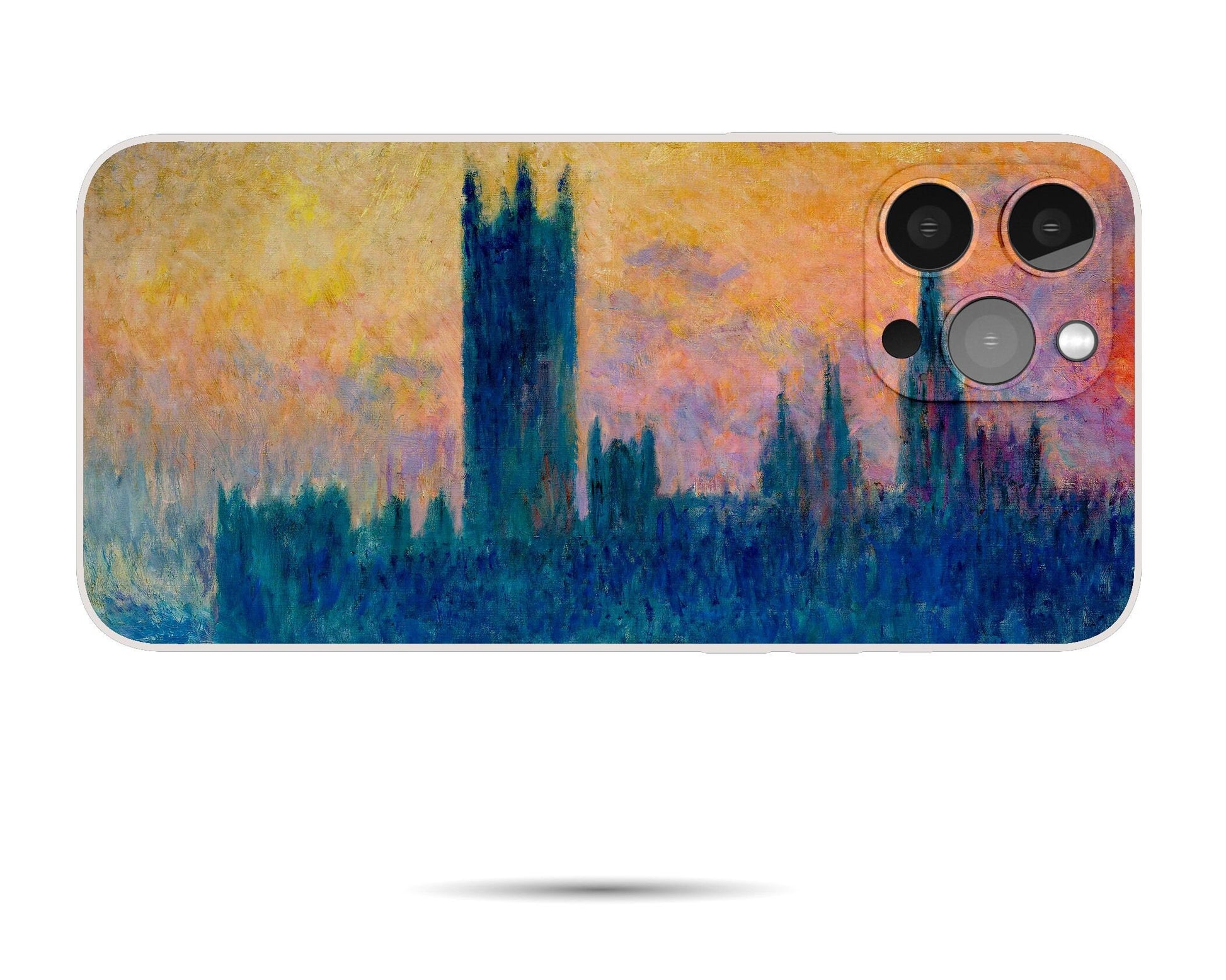 Claude Monet Painting Houses Of Parliament Sunset Iphone Cover, Iphone 14 Mini Case, Iphone 7 Plus, Iphone 8 Plus Case, Iphone Case Silicone