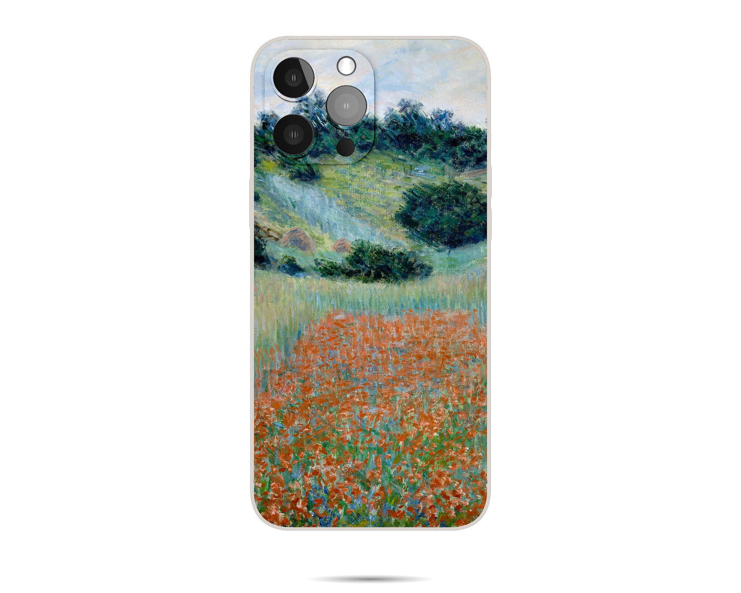 Claude Monet Painting Field In A Hollow Near Giverny Iphone Case, Iphone 14 Plus Case, Iphone 7 Plus, Iphone 8 Plus Case Art, Silicone