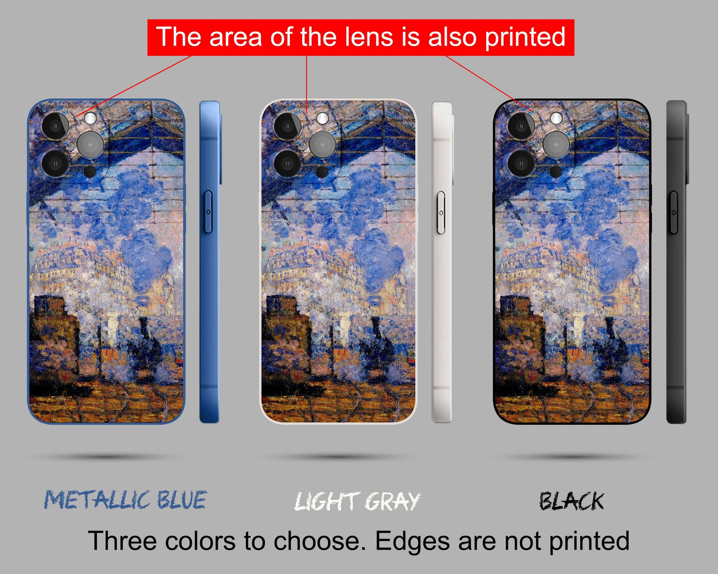 Claude Monet Painting Saint Lazare Train Station Iphone Case, Iphone 12 Pro Max, Iphone X, Iphone 8 Plus Case Art, Iphone Case Silicone