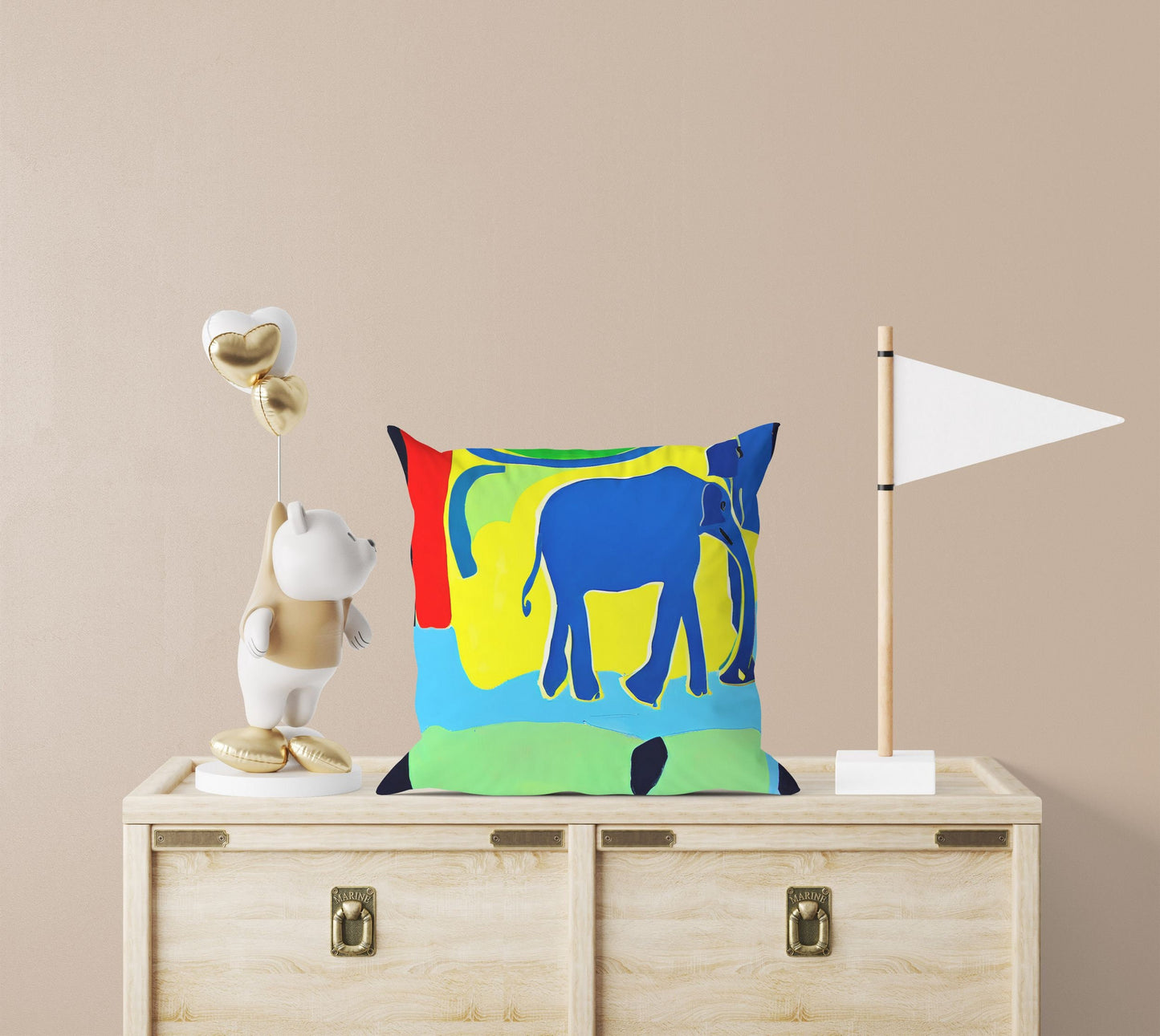 Modern Art African Wildlife Elephant, Decorative Pillow, Abstract Throw Pillow Cover, Comfortable, Housewarming Gift, Pillow Cases For Kids