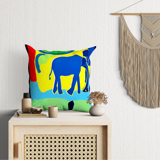 Modern Art African Wildlife Elephant, Decorative Pillow, Abstract Throw Pillow Cover, Comfortable, Housewarming Gift, Pillow Cases For Kids