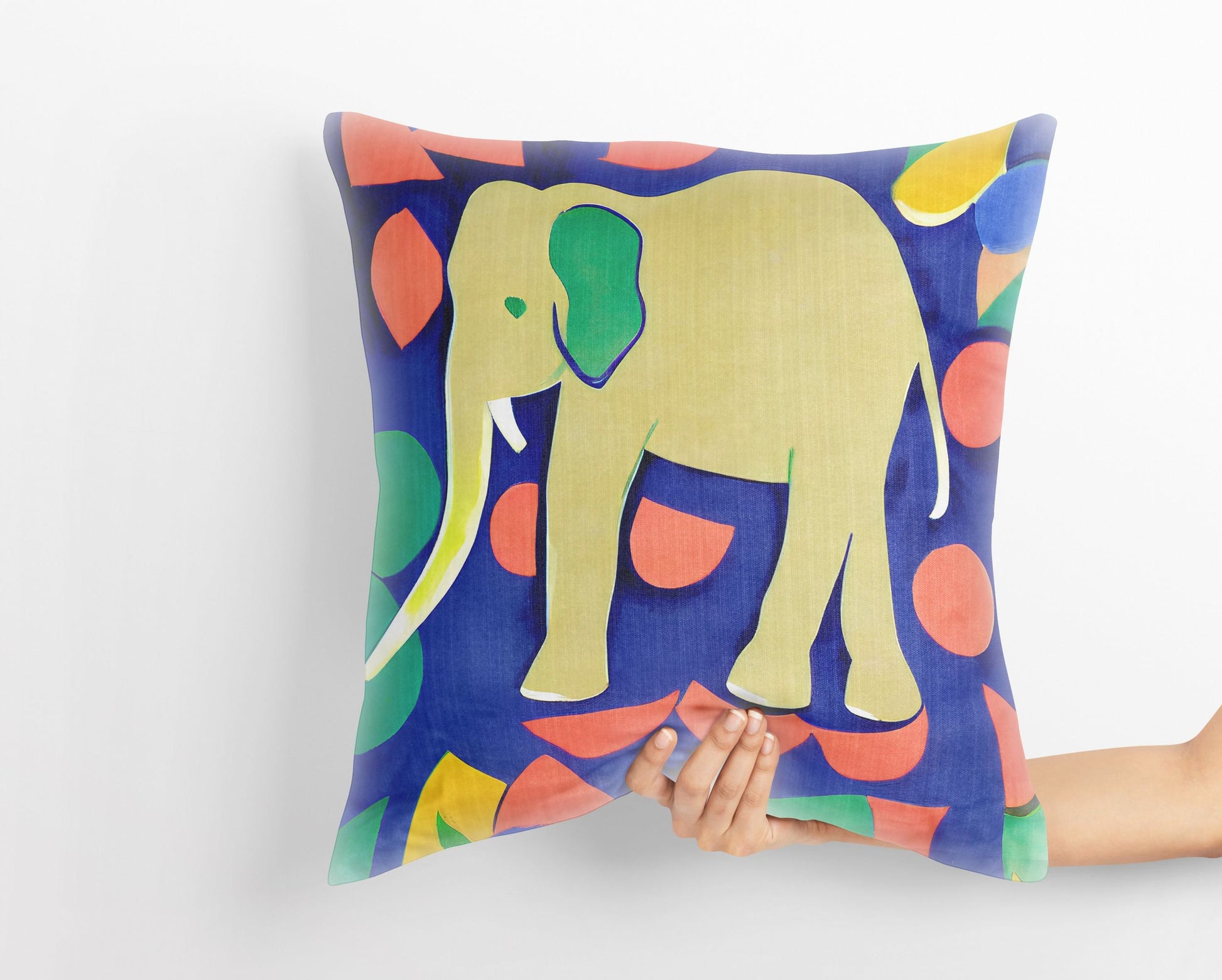 Modern Art African Wildlife Elephant, Toss Pillow, Abstract Pillow Case, Artist Pillow, Colorful Pillow Case, Watercolor Pillow Cases