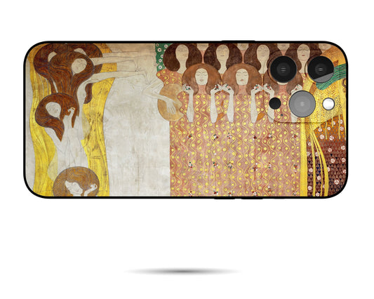 Gustav Klimt Famous Art Beethoven Frieze-Paradise Choir And The Embracement Iphone 14 Case, Designer Iphone 8 Plus Case, Silicone Case