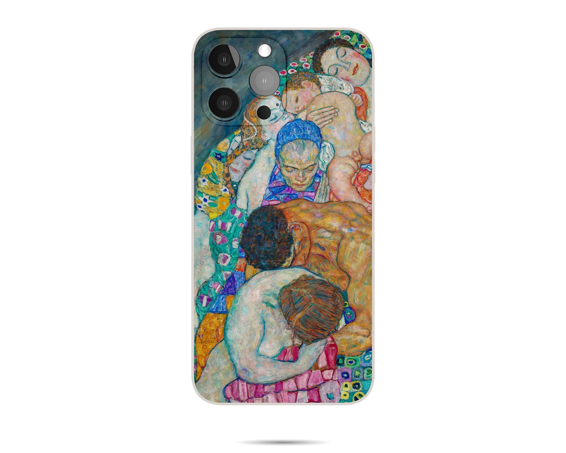 Iphone 14 Pro Max Case Of Gustav Klimt Painting Death And Life, Iphone 12 Mini Case, Aesthetic Iphone, Gift For Her, Iphone Case Silicone