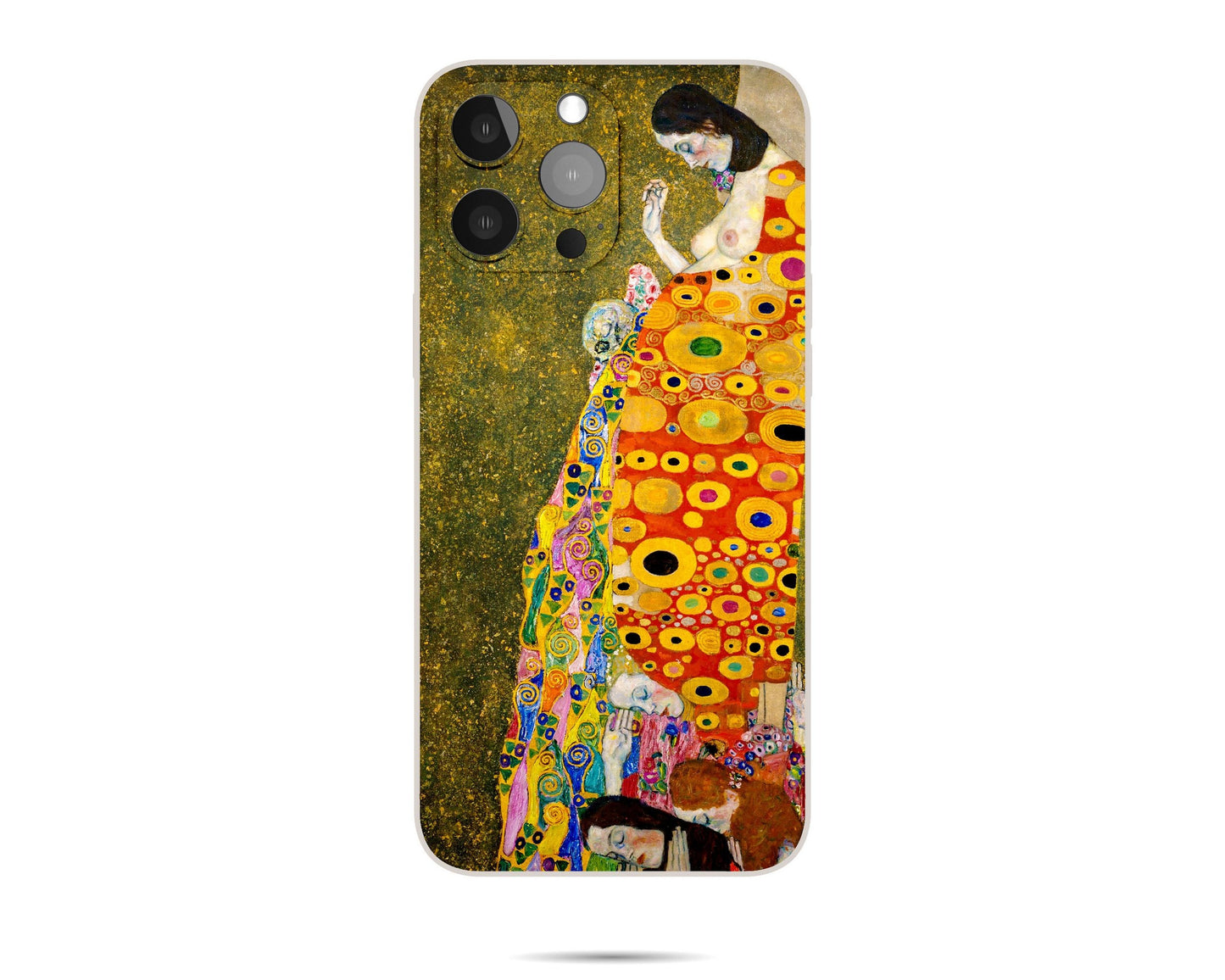 Iphone Case Of Gustav Klimt Painting Hope Ii Iphone 14 Pro Case, Iphone 13, Iphone 7 Plus, Aesthetic Phone Case, Gift For Her, Silicone Case