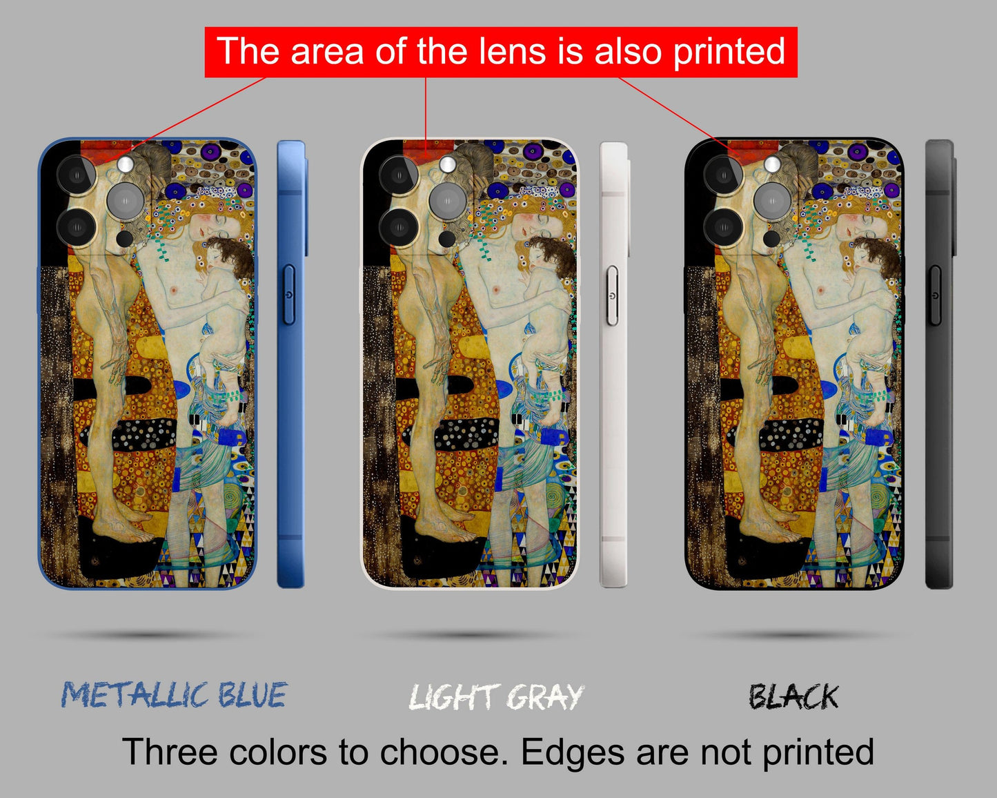 Iphone Case Of Gustav Klimt Painting The Three Ages, Iphone 8 Plus Case, Designer Iphone Case, Protective Case, Iphone Case Silicone