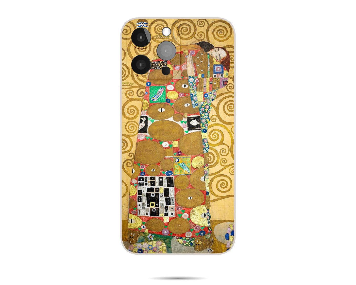 Iphone Case Of Gustav Klimt Famous Art Fulfillment Iphone Case, Iphone 8Plus, Iphone Xs, Art Nouveau, Vivid Colors, Aesthetic Phone Case