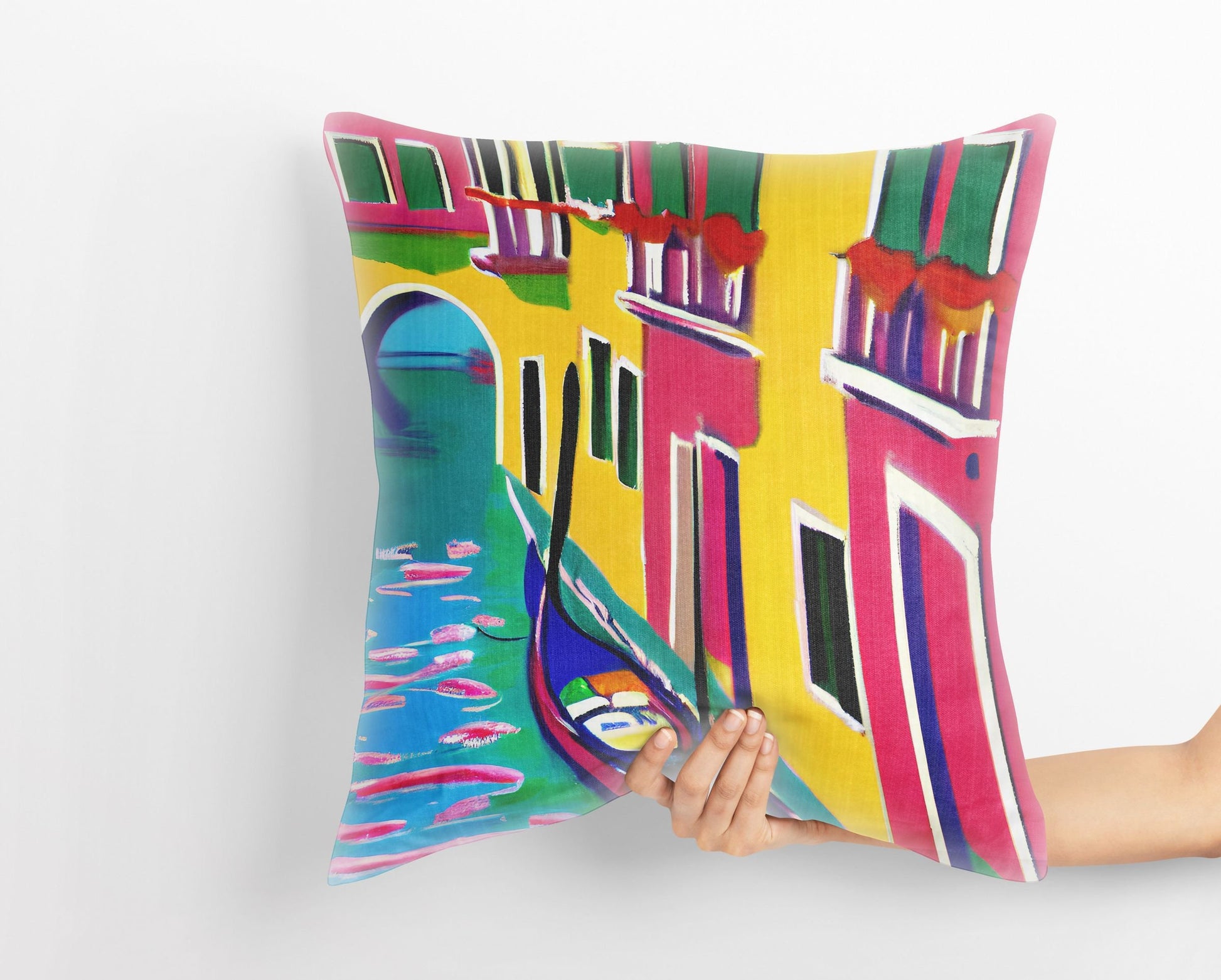 Venice Abstract Pillow, Soft Pillow Cases, Colorful Pillow Case, Fashion, 20X20 Pillow Cover, Farmhouse Pillow, Abstract Decor