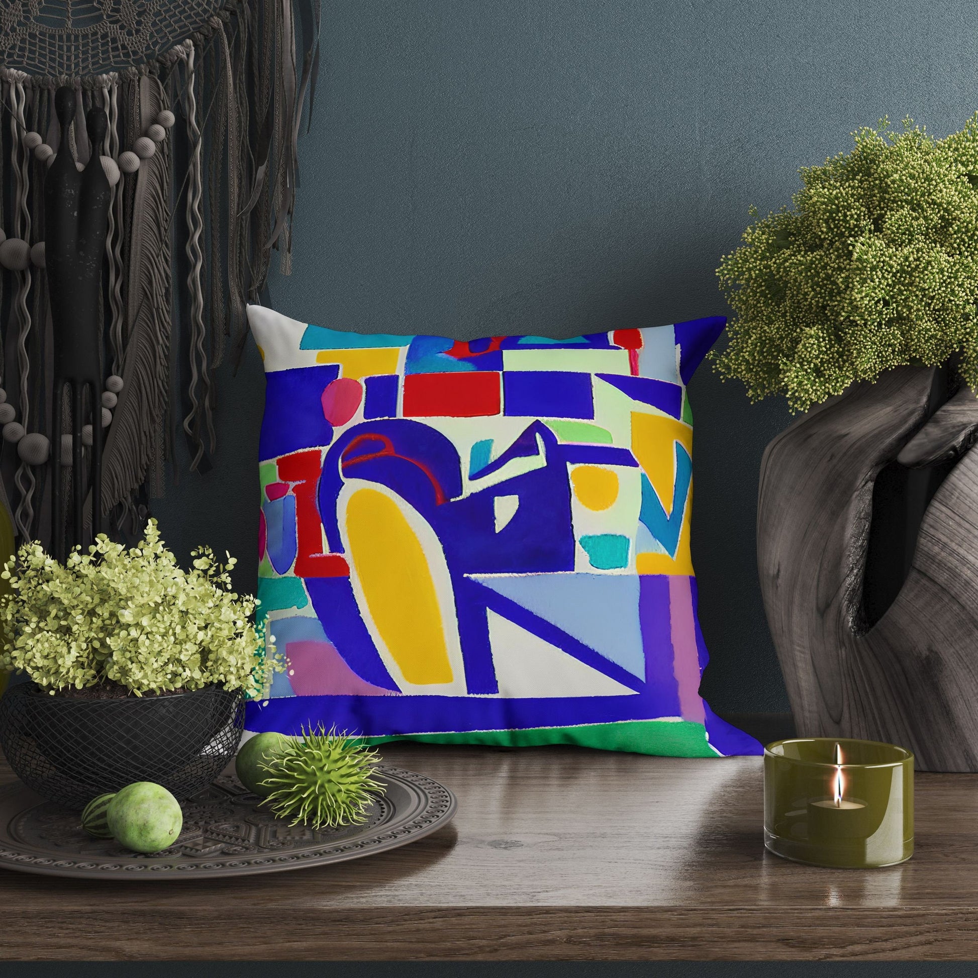 Abstract Art Matisse Style Throw Pillow, Abstract Pillow, Designer Pillow, Colorful Pillow Case, Fashion, Housewarming Gift, Indoor Pillow