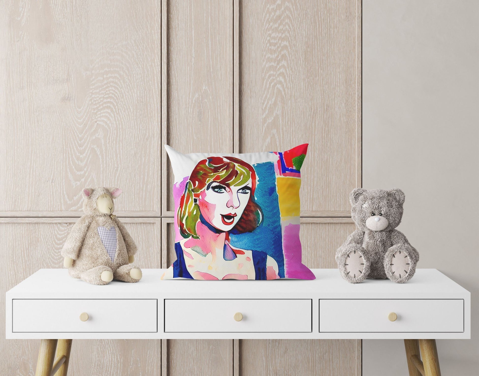 Taylor Swift Pillow Case, Abstract Throw Pillow Cover, Artist Pillow, Modern Pillow, 20X20 Pillow Cover, Housewarming Gift, Holiday Gift