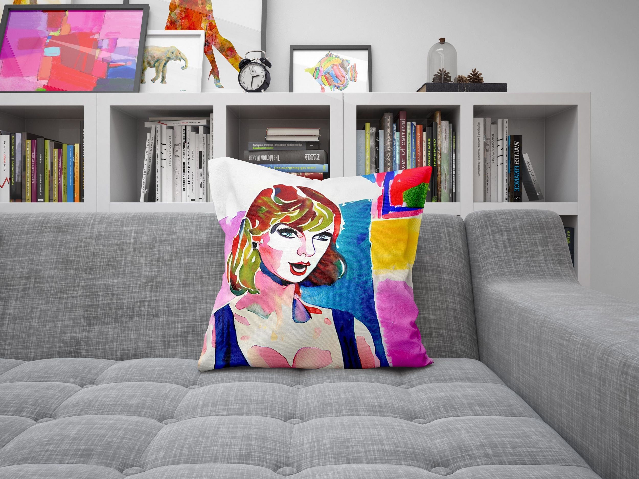 Taylor Swift Pillow Case Abstract Throw Pillow Cover Artist Pillow georgemillerart