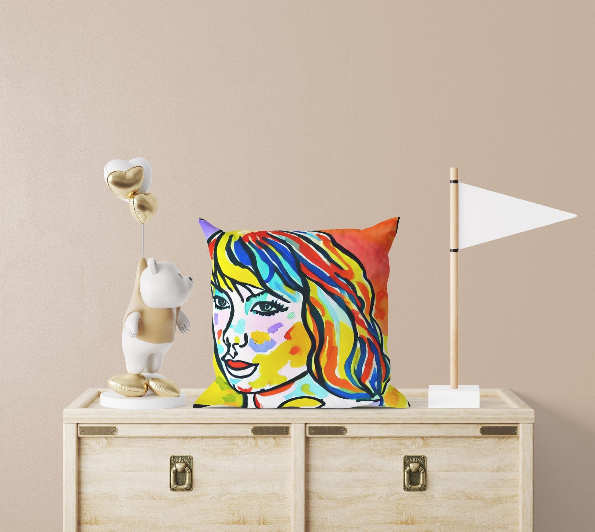 Taylor Swift Throw Pillow Cover, Abstract Throw Pillow Cover, Art Pillow, Colorful Pillow Case, Contemporary Pillow, Square Pillow