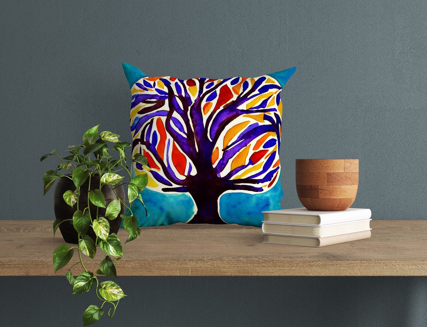 Tree Of Life Throw Pillow Cover, Abstract Pillow, Soft Pillow Cases, Colorful Pillow Case, Housewarming Gift, Indoor Pillow Cases