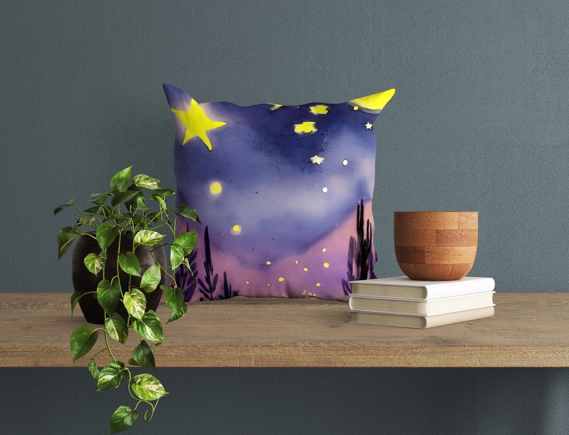 Starry Night Toss Pillow, Abstract Throw Pillow Cover, Soft Pillow Cases, 20X20 Pillow Cover, Home Decor Pillow, Indoor Pillow Cases