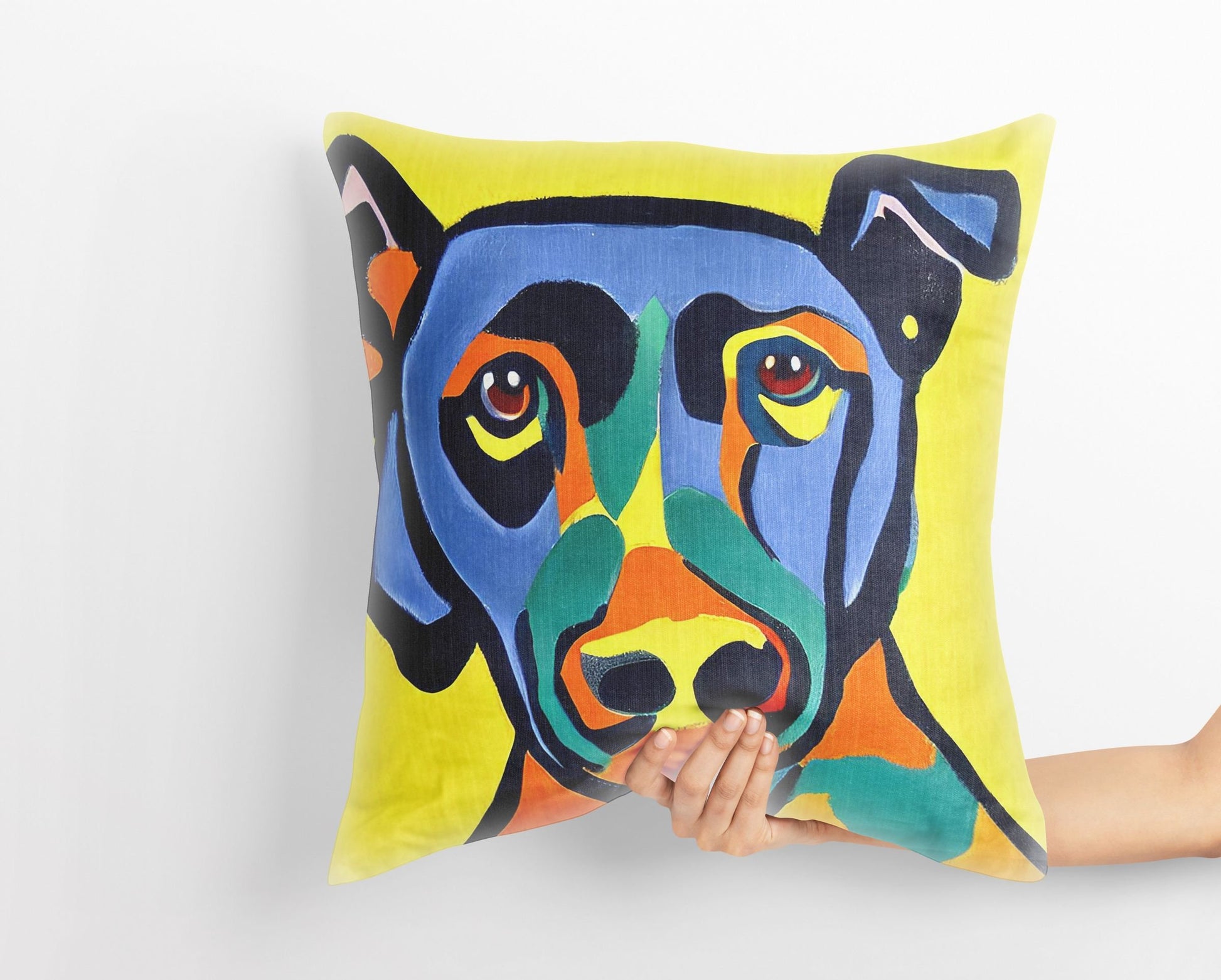 Lovely Dog Tapestry Pillows, Abstract Pillow, Soft Pillow Cases, Contemporary Pillow, Square Pillow, Home Decor Pillow, Holiday Gift