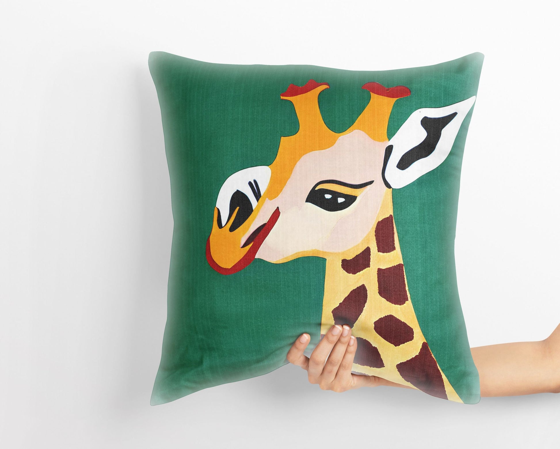 Modern Art African Wildlife Giraffe Throw Pillow, Abstract Throw Pillow, Designer Pillow, Colorful Pillow Case, Watercolor Pillow Cases