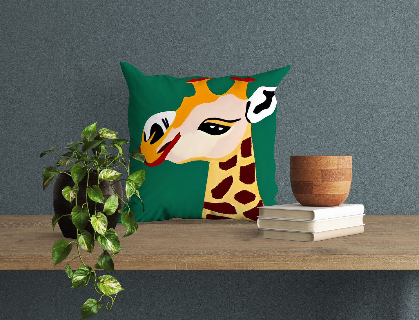 Modern Art African Wildlife Giraffe Throw Pillow, Abstract Throw Pillow, Designer Pillow, Colorful Pillow Case, Watercolor Pillow Cases