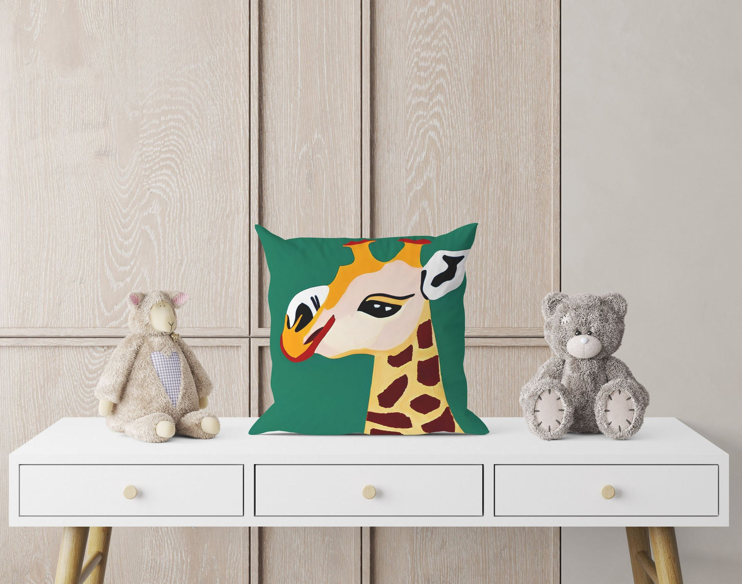 Modern Art African Wildlife Giraffe Throw Pillow, Abstract Throw Pillow, Designer Pillow, Colorful Pillow Case, Watercolor Pillow Cases