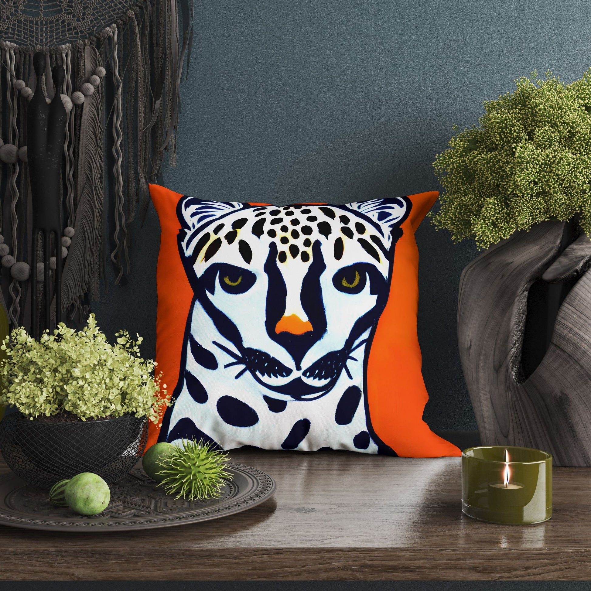 Modern Art African Wildlife Cheetah Tapestry Pillows, Bee Pillow Cover, Art Pillow, Colorful Pillow Case, Modern Pillow, Square Pillow