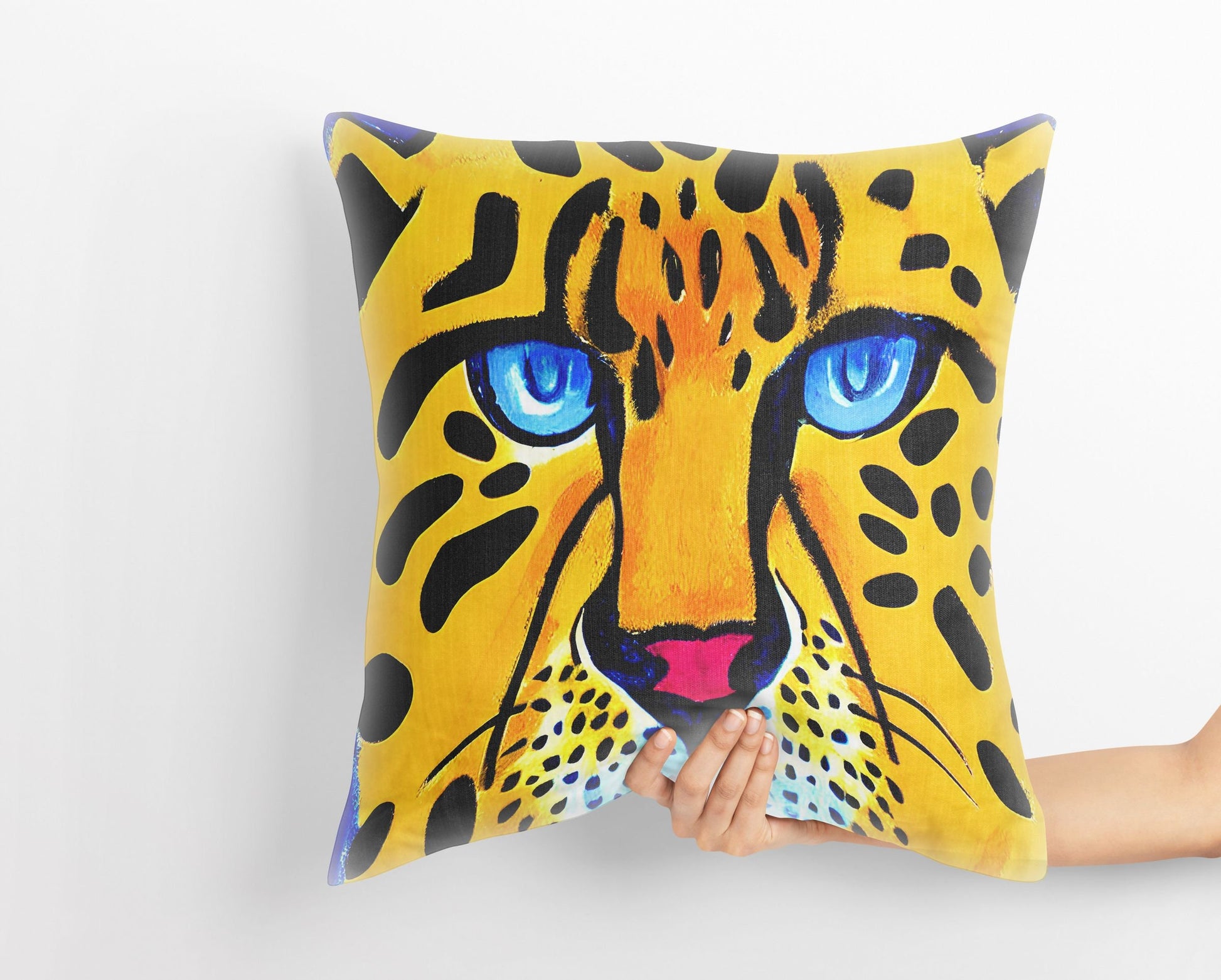 Modern Art African Wildlife Cheetah Tapestry Pillows, Abstract Throw Pillow, Art Pillow, Playroom Decor, Pillow Cases For Kids