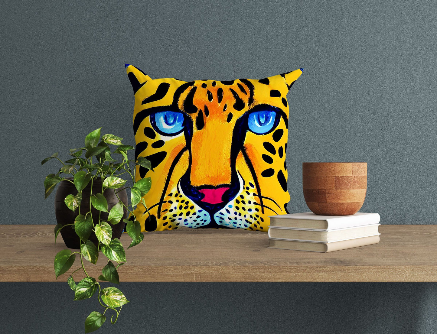 Modern Art African Wildlife Cheetah Tapestry Pillows, Abstract Throw Pillow, Art Pillow, Playroom Decor, Pillow Cases For Kids