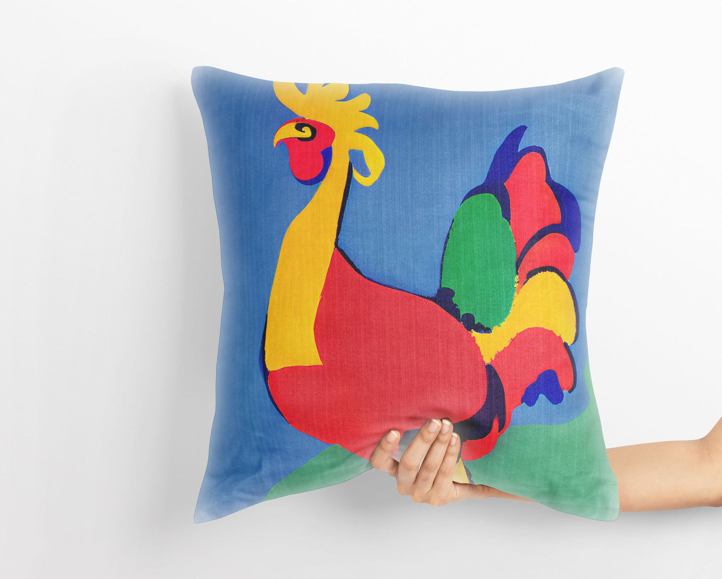 Original Art Rooster Tapestry Pillows, Abstract Throw Pillow Cover, Comfortable, Colorful Pillow Case, Watercolor Pillow Cases