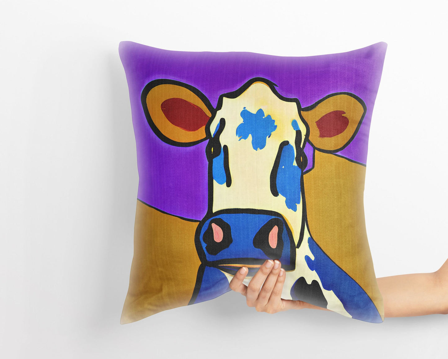 Abstract Art A Cow Throw Pillow Decorative Pillow, Abstract Throw Pillow Cover, Art Pillow, Colorful Pillow Case, Contemporary Pillow