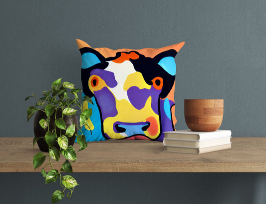 Dairy Cattle Original Art Tapestry Pillows, Abstract Throw Pillow Cover, Art Pillow, Colorful Pillow Case, Playroom Decor, Nursery Decor