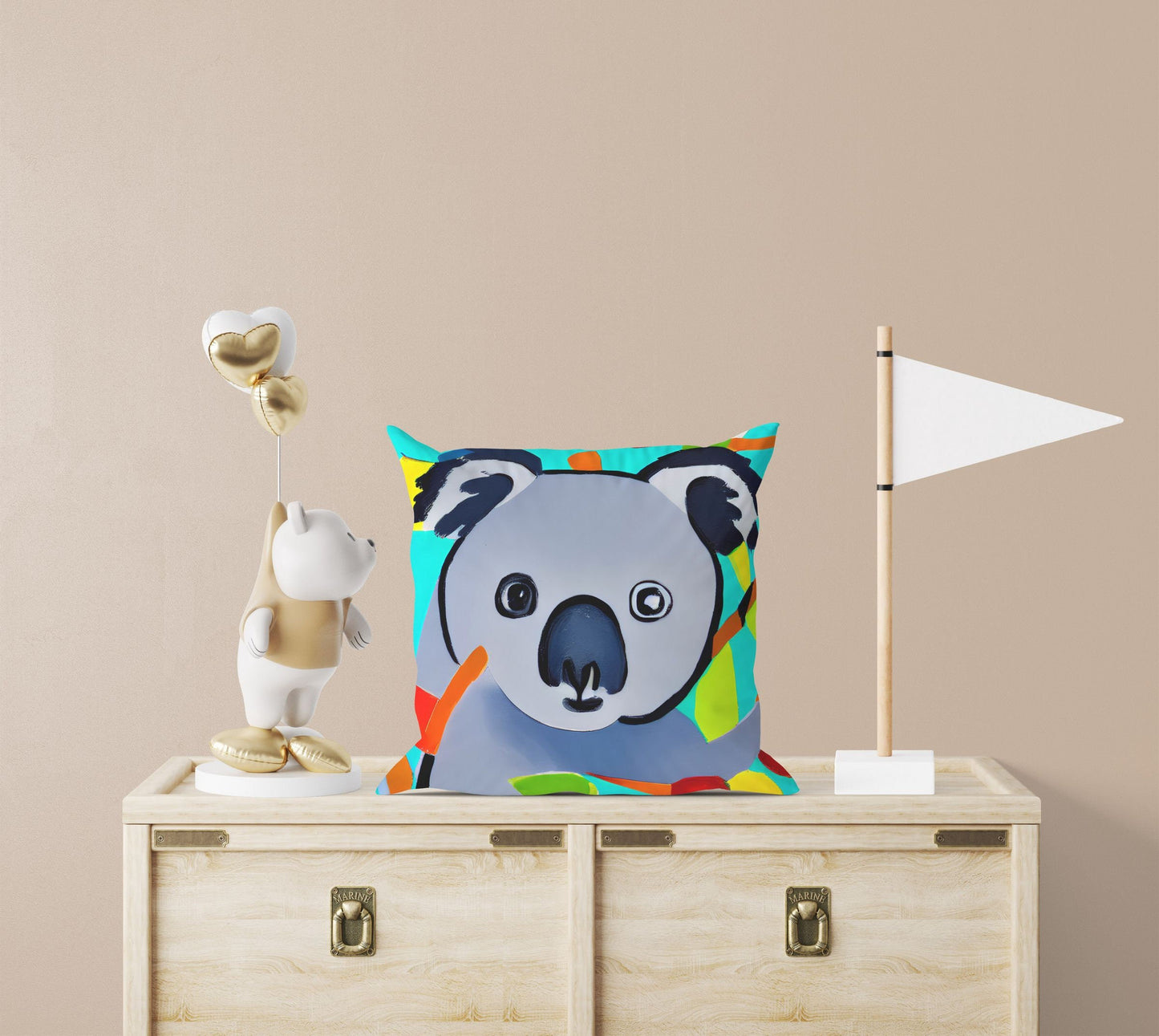 Australian Wildlife Australian Wildlife Koala Decorative Pillow, Abstract Pillow, Designer Pillow, Colorful Pillow Case, Modern Pillow