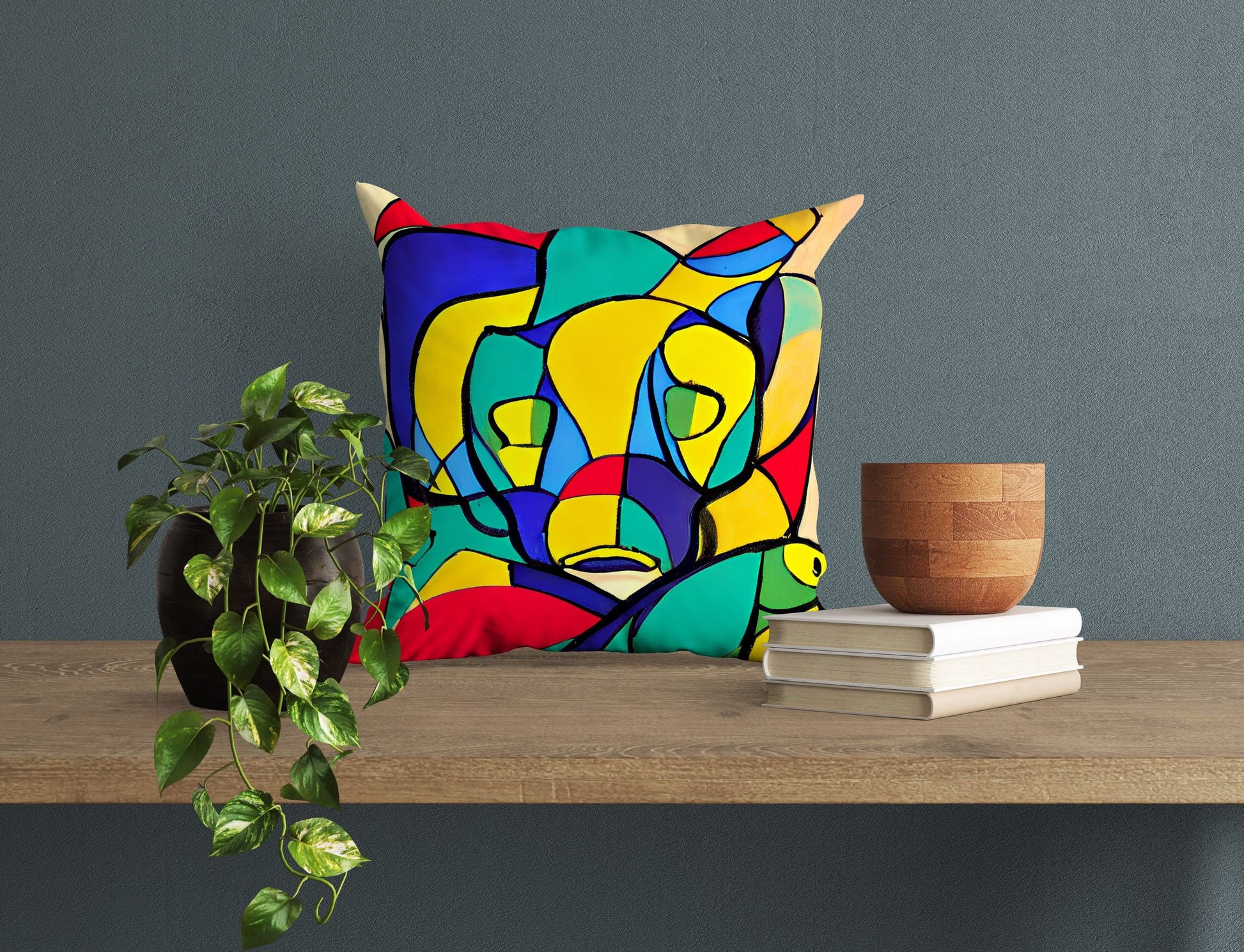 Australian Wildlife Platypus Abstract Art Toss Pillow, Abstract Pillow, Original Art Pillow, Colorful Pillow Case, Contemporary Pillow