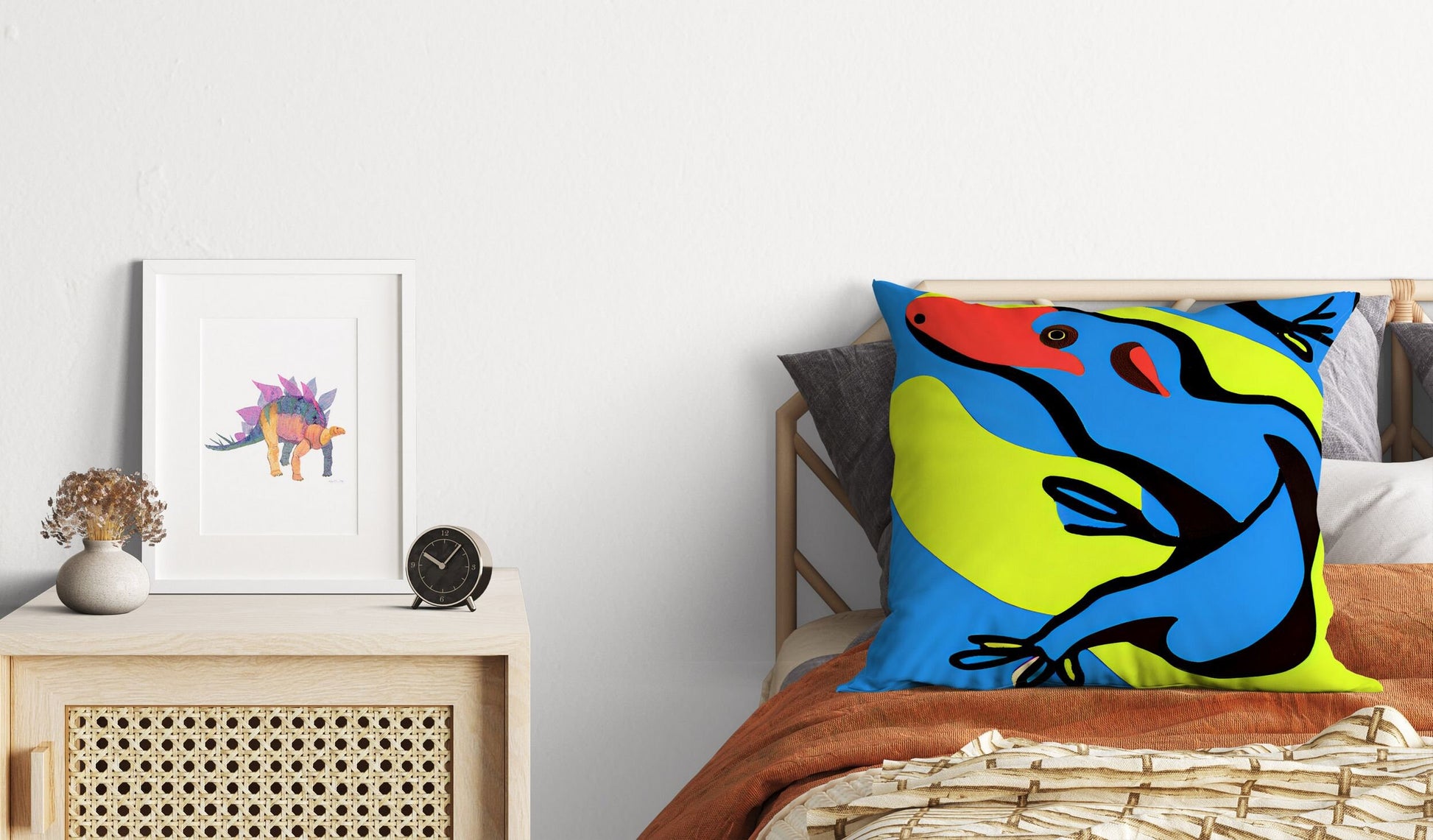 Australian Wildlife Platypus Original Art Tapestry Pillows, Abstract Pillow Case, Designer Pillow, Colorful Pillow Case, Modern Pillow
