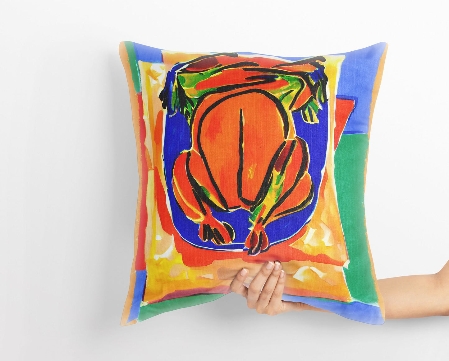 Thanksgiving Roast Turkey Original Art Throw Pillow, Abstract Pillow Case, Artist Pillow, Colorful Pillow Case, Modern Pillow
