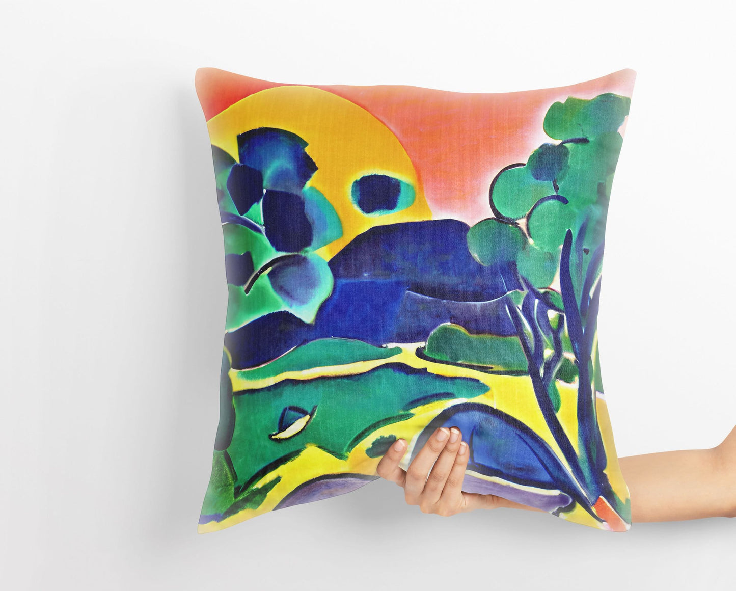 Abstract Landscape Toss Pillow, Abstract Pillow Case, Art Pillow, Contemporary Pillow, 24X24 Pillow Case, Christmas Pillow Covers