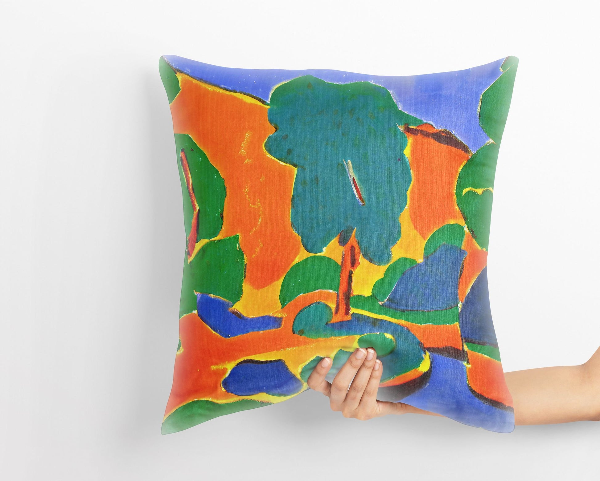 Abstract Landscape Throw Pillow, Abstract Throw Pillow, Soft Pillow Cases, Colorful Pillow Case, Farmhouse Pillow, Sofa Pillows