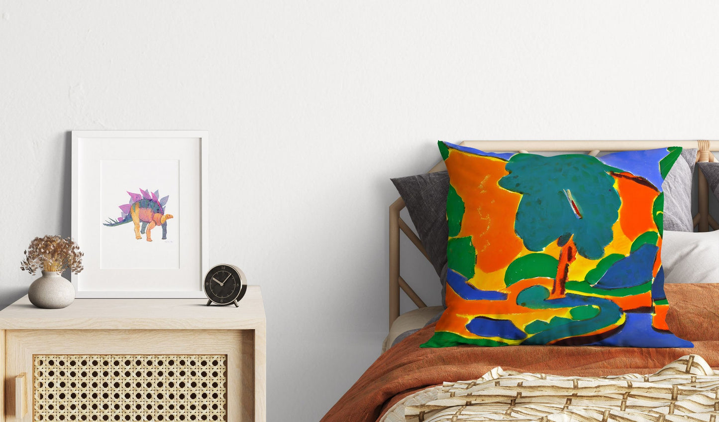 Abstract Landscape Throw Pillow, Abstract Throw Pillow, Soft Pillow Cases, Colorful Pillow Case, Farmhouse Pillow, Sofa Pillows