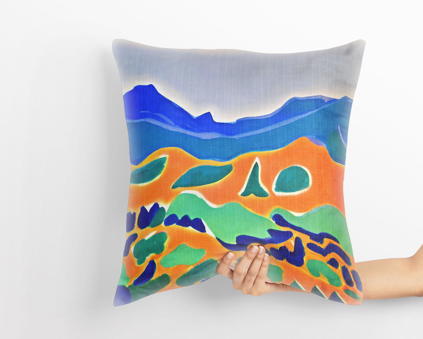 Abstract Landscape Tapestry Pillows, Abstract Pillow Case, Artist Pillow, Colorful Pillow Case, Watercolor Pillow Cases, 20X20 Pillow Cover