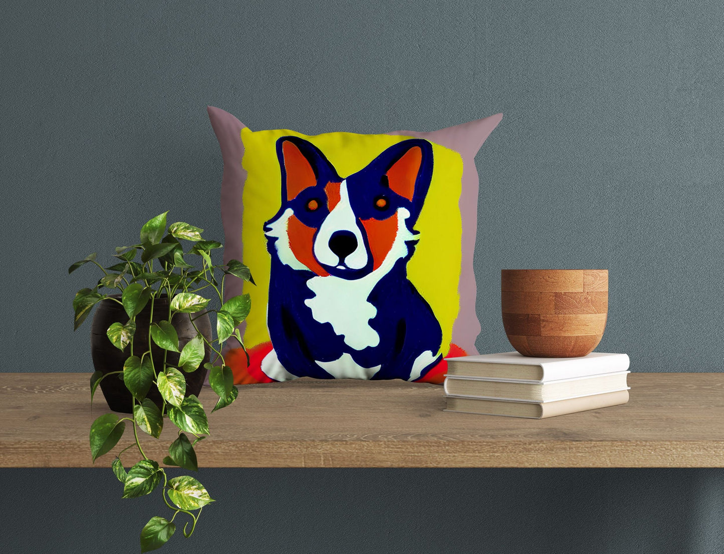 Corgi Dog Original Art Decorative Pillow, Abstract Throw Pillow Cover, Modern Pillow, Large Pillow Cases, Farmhouse Pillow, Sofa Pillows