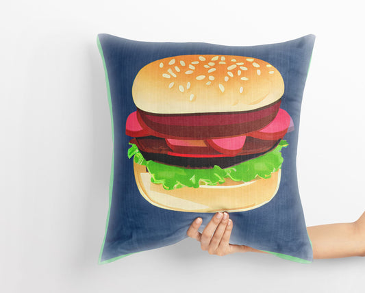 Hamburger Decorative Pillow, Abstract Throw Pillow Cover, Soft Pillow Cases, Beautiful Pillow, Home And Living, Sofa Pillows