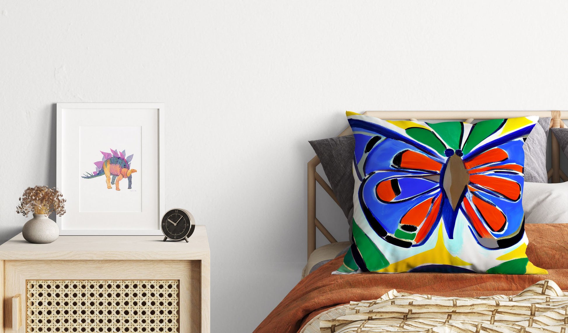 Butterfly Toss Pillow, Abstract Throw Pillow, Soft Pillow Cases, Colorful Pillow Case, Watercolor Pillow Cases, Square Pillow