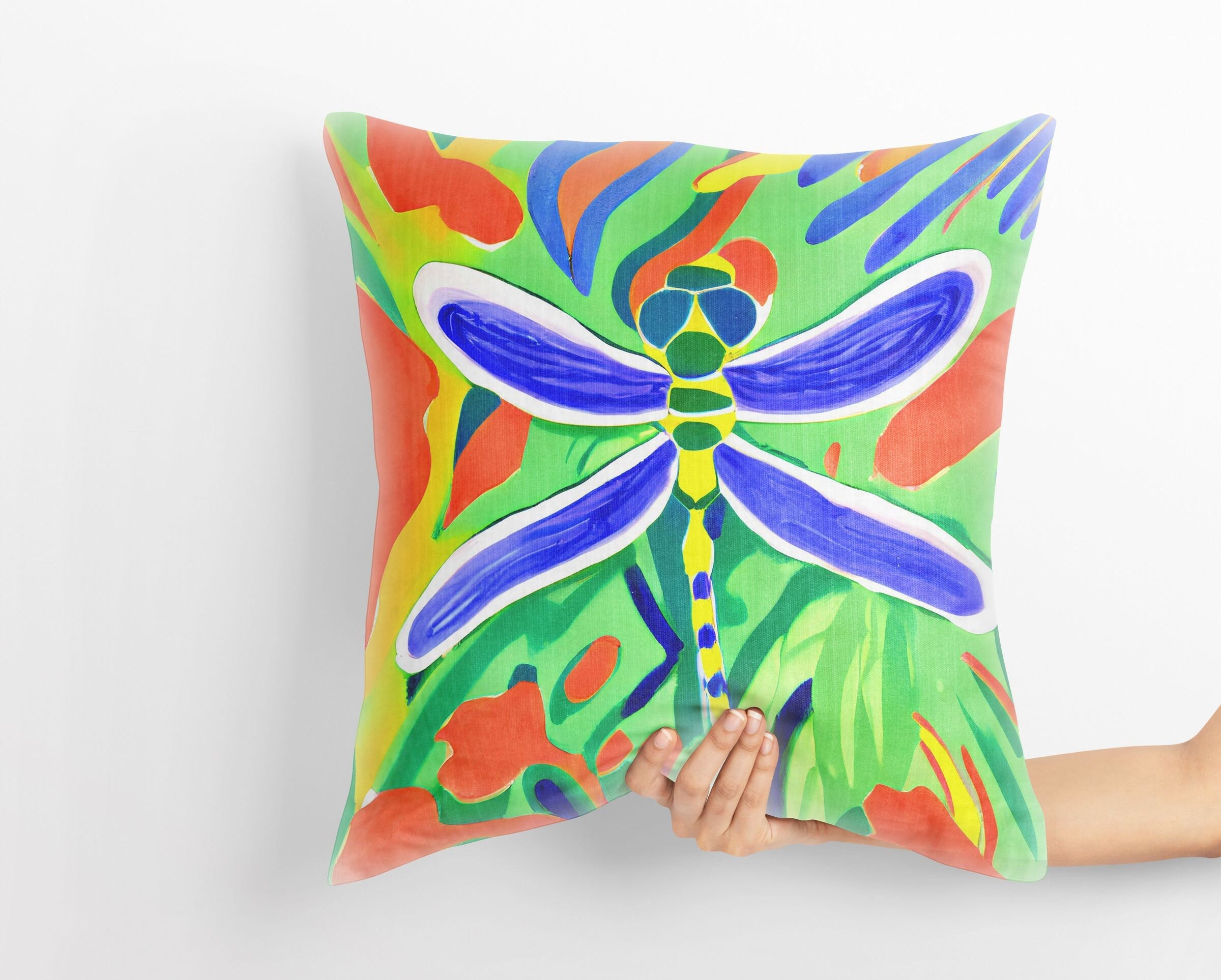 Dragonfly Tapestry Pillows Abstract Pillow Case Designer Pillow Colorful Pillow Case Fashion 18 X 18 Pillow Covers Home Decor Pillow