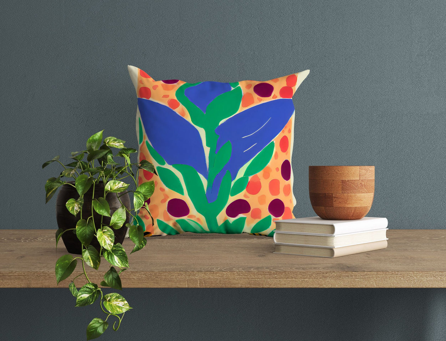 A Grass Tapestry Pillows, Floral Pillow Cases, Artist Pillow, Colorful Pillow Case, Watercolor Pillow Cases, Square Pillow, Playroom Decor