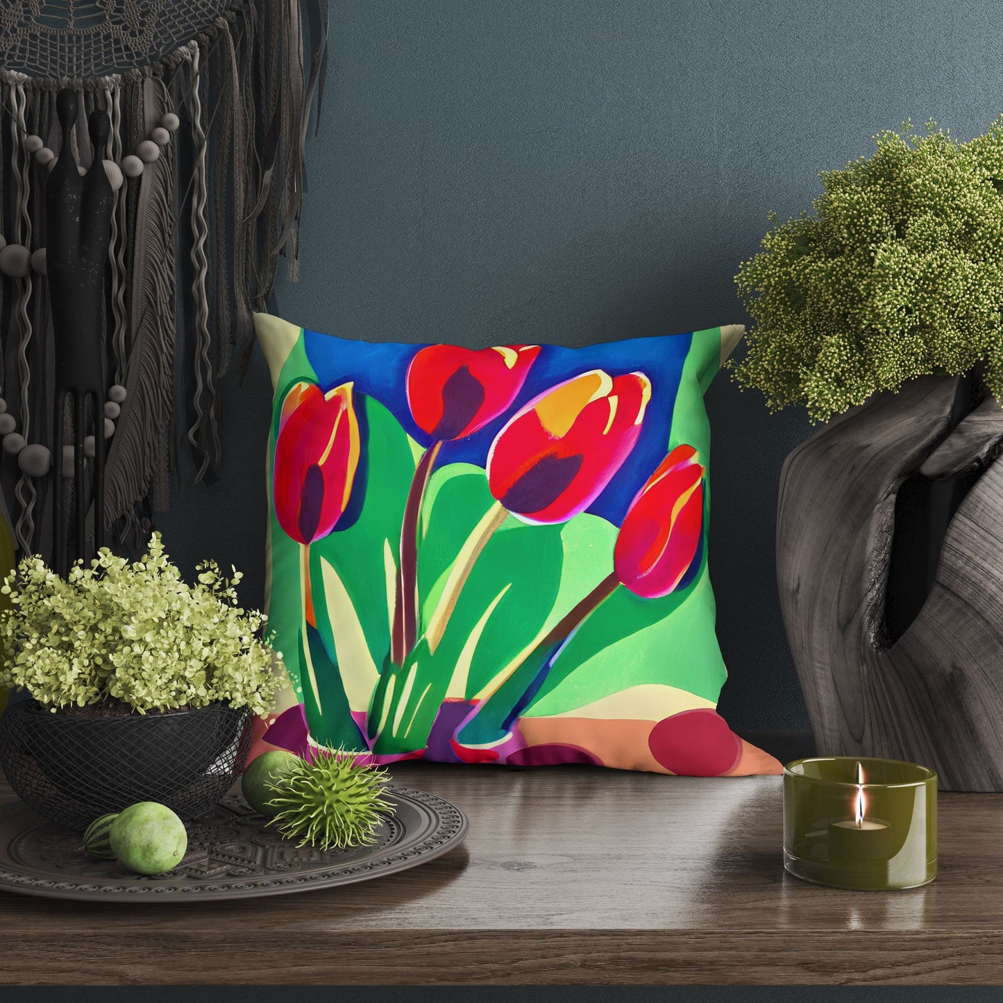 Tulips Pillow Case, Flower Throw Pillow, Soft Pillow Cases, Contemporary Pillow, Square Pillow, Home And Living, Girl Pillow