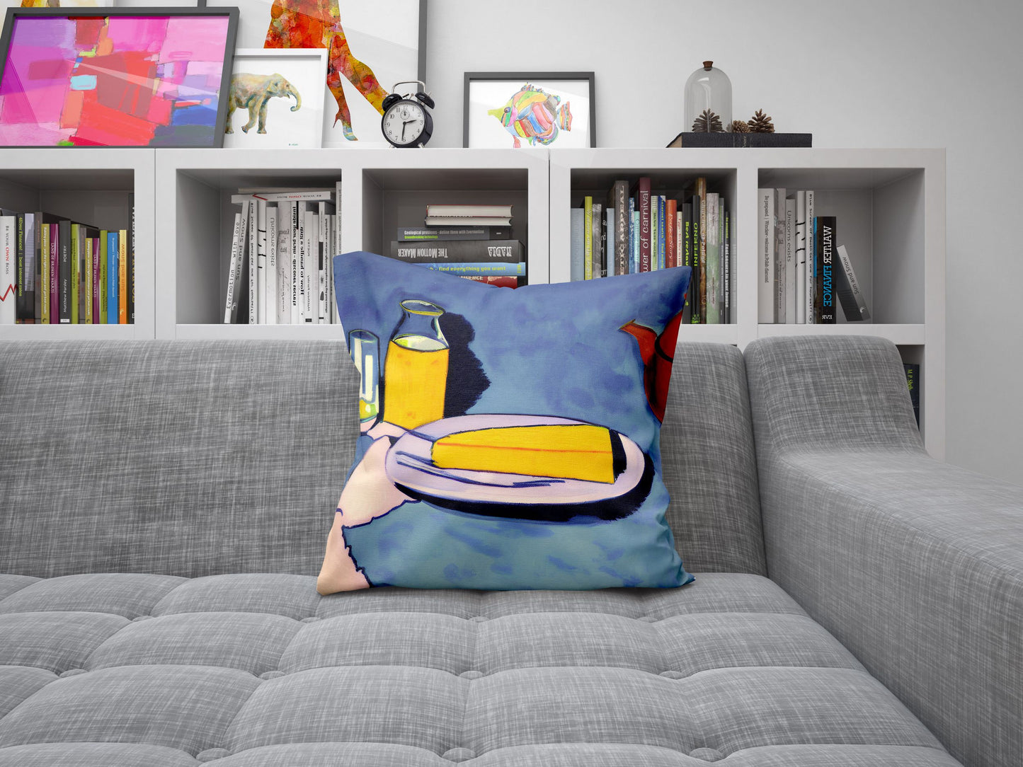 Bread And Drink, Tapestry Pillows, Abstract Pillow, Artist Pillow, Colorful Pillow Case, Modern Pillow, Square Pillow, Pillow Cases Kids