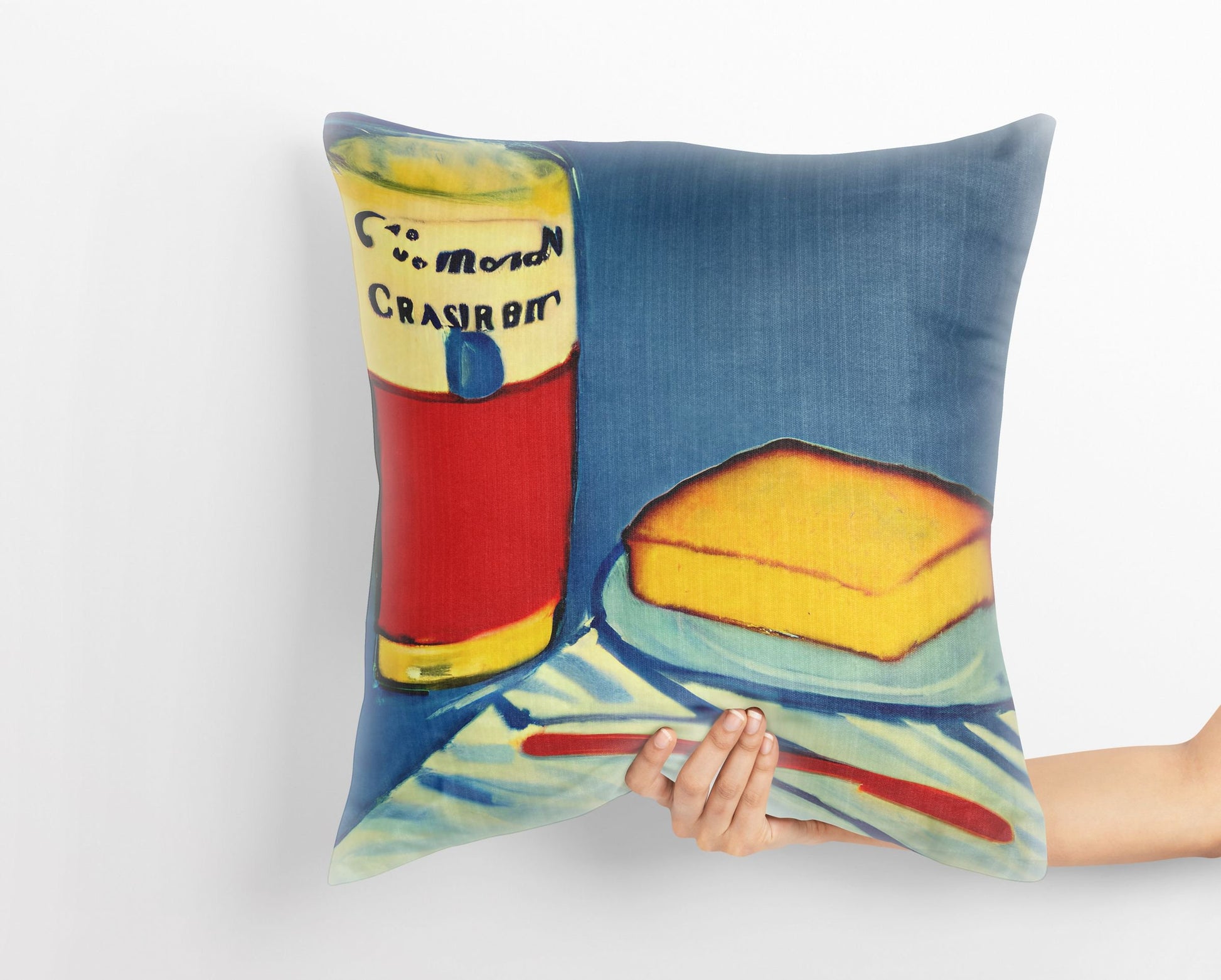 Bread And Drink Toss Pillow, Abstract Pillow, Artist Pillow, Colorful Pillow Case, Modern Pillow, 20X20 Pillow Cover, Home Decor Pillow