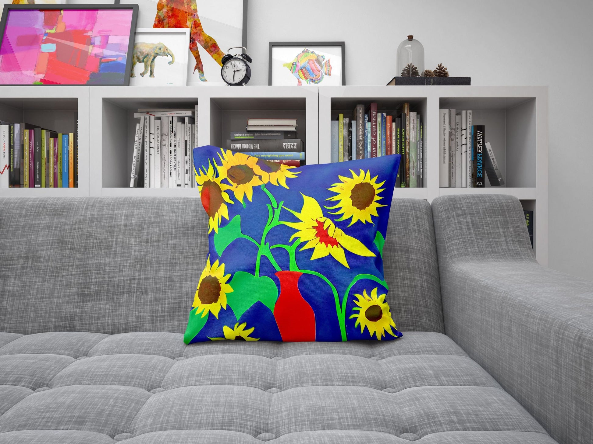 Sunflowers Pillow Case, Floral Throw Pillow, Art Pillow, Colorful Pillow Case, Fashion, Square Pillow, Home Decor Pillow, Abstract Decor