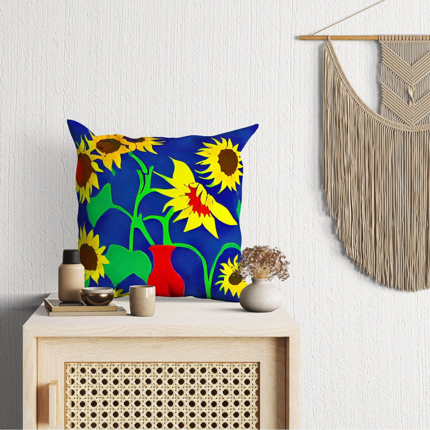 Sunflowers Pillow Case, Floral Throw Pillow, Art Pillow, Colorful Pillow Case, Fashion, Square Pillow, Home Decor Pillow, Abstract Decor