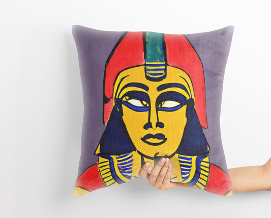 Pharaoh Of Ancient Egypt, Tapestry Pillows, Abstract Pillow Case, Art Pillow, Colorful Pillow Case, Beautiful Pillow, Playroom Decor