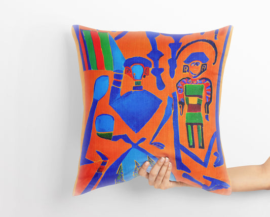 Symbol Of Mayan Culture, Decorative Pillow, Cat Pillow, Art Pillow, Colorful Pillow Case, Watercolor Pillow Cases, Sofa Pillows