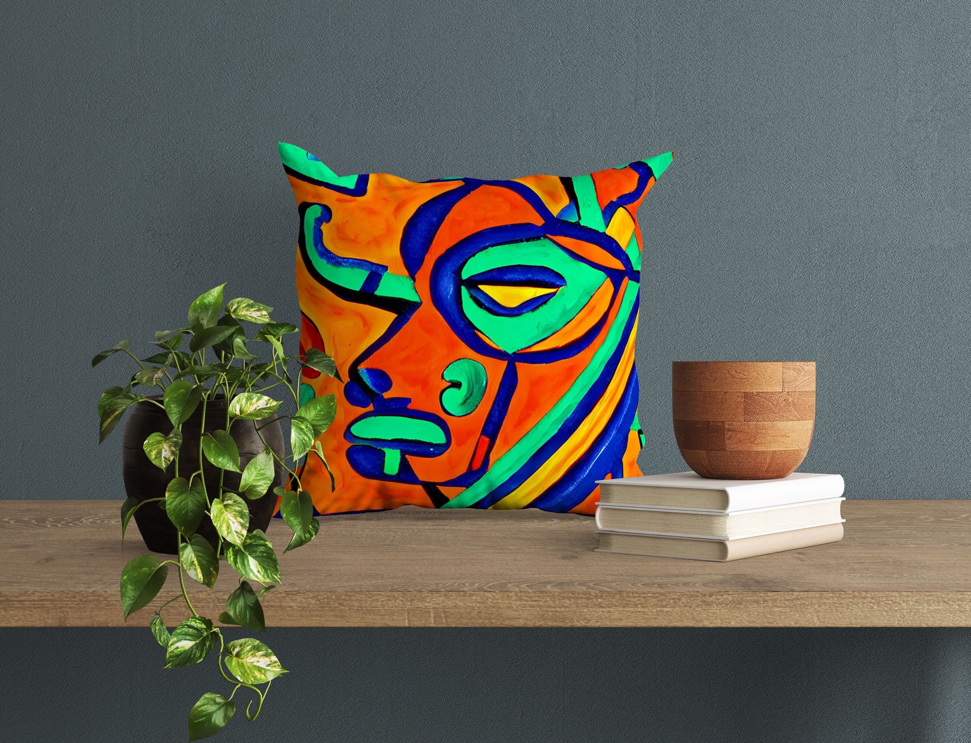 Mayan Culture, Tapestry Pillows, Cat Pillow, Artist Pillow, Colorful Pillow Case, Contemporary Pillow, 24X24 Pillow Case, Housewarming Gift